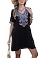 abordables Vestidos boho-día de San Valentín Mujer Normal Mini vestido Vestidos Boho Chic Vestido de una línea Vestido bohemio Bohemia Elegante Clásico Mangas al codo Vacaciones Fiesta Diario Moldeado al Cuerpo Geométrico