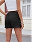 ieftine Bermude-Pentru femei chinez Pantaloni Scurți Modă Șic Stradă Scurt Talie Înaltă Simplu Buzunar Curea elastică Confortabil Απαλό Comfortabil Micro-elastic În aer liber Stradă Verde Gri Negru Alb Roz Vară Fit