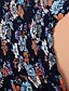tanie Sukienki boho-Damskie Sukienka mini Codzienne sukienki Letnie sukienki Sukienka Boho Elegancja Elegancki Latarnia rękawem Urlop Codzienny Randka Regularny Kwiaty Krótki rękaw Kwadratowy dekolt Czarny Rumiany r