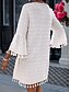 abordables Vestidos de encaje blanco-Mujer Mini vestido Vestido blanco Casual manga acampanada Vacaciones Diario Holgado Manga 3/4 Escote en Pico Blanco Verde Claro Verano