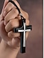 billige Mænds smykker-træ vedhængshalskæde til mænd og kvinder – vintage religiøst design med lædersnor, ideel til hverdagsbrug og spirituelle lejligheder