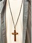 billige Mænds smykker-træ vedhængshalskæde til mænd og kvinder – vintage religiøst design med lædersnor, ideel til hverdagsbrug og spirituelle lejligheder