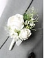billige Damearmbånd-elegant hvit rose håndledd corsage og boutonniere sett - kunstig blomstertilbehør for bryllup, brudepiker og formelle arrangementer