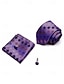 economico Cravatte e papillon da uomo-set da uomo con cravatta e fazzoletto da taschino in seta a quadri viola – elegante e raffinato, perfetto per matrimoni, occasioni aziendali e formali