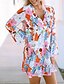 billiga Casual blommiga klänningar-Dam Mini klänning Vardagsklänning Blommig klänning Sommarklänning Stylish Ledigt Semester Dagligen Datum Normal Blommig Långärmad V-hals Rodnande Rosa Sommar