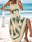 preiswerte Ausgefallene Kleider-Damen kleid lang Casual kleid A Linie Kleid Sommerkleid Boho-Kleid Böhmen Hawaiianisch Stilvoll Urlaub Täglich Verabredung Regular Fit Graphic Ärmellos Quadratischer Ausschnitt Schwarz Rosa Rote Grün