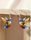 ieftine Cercel de damă-cercei cu pasăre colibri colorați – design ușor cu vitralii pentru femei, perfecți pentru ocazii casual, artistice și ținute de vacanță