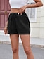 ieftine Bermude-Pentru femei chinez Pantaloni Scurți Modă Șic Stradă Scurt Talie Înaltă Simplu Buzunar Curea elastică Confortabil Απαλό Comfortabil Micro-elastic În aer liber Stradă Verde Gri Negru Alb Roz Vară Fit