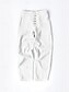 voordelige Effen katoenen linnen broek-Dames Katoenen linnen broek Chinese Modieus Streetwear Kuitlengte Hoge taille Effen Zak Elastische tailleband Comfortabel Zacht Micro-elastisch Buiten Straat Marine-blauw Wit Zomer Lente Normale