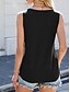 זול מיכל פשוט-חולצת טנק נשים בסיסית בצבע אחיד עם רצועות ללא שרוולים טופ רגיל דפוס לא מקופל שחור לבן ורוד ירוק קיץ