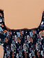 tanie Sukienki boho-Damskie Sukienka mini Codzienne sukienki Letnie sukienki Sukienka Boho Elegancja Elegancki Latarnia rękawem Urlop Codzienny Randka Regularny Kwiaty Krótki rękaw Kwadratowy dekolt Czarny Rumiany r
