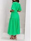cheap Work Dresses-Women&#039;s Maxi Dress Casual Dress Swing Dress Basic Casual Vacation Daily Regular Fit Plain Short Sleeve V Neck Black Green Apricot Light Blue Summer