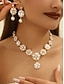 abordables Collier pour femme-ensemble de bijoux pour femmes en fausses perles et strass – collier et boucles d&#039;oreilles élégants pour mariages, fêtes et occasions spéciales