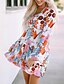 billiga Casual blommiga klänningar-Dam Mini klänning Vardagsklänning Blommig klänning Sommarklänning Stylish Ledigt Semester Dagligen Datum Normal Blommig Långärmad V-hals Rodnande Rosa Sommar