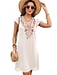 tanie Sukienki boho-Walentynki Damskie Normalny Sukienka mini Sukienki w stylu boho Sukienka A line Sukienka Boho Bohema Elegancki Klasyczny Krótki kimonowy Zimne ramię Urlop Impreza Codzienny Dopasowana Geometryczny