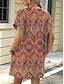 preiswerte Ausgefallene Kleider-Damen Minikleid Casual kleid Sweatkleid Boho-Kleid Stilvoll Brautkleider schlicht Urlaub Täglich Regular Fit Blumen Blatt Kurzarm Rundhalsausschnitt Blau Braun Grün Sommer
