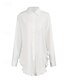 abordables Robe Simple-Femme Mini robe robe blanche Robe casual mode Classique Décontractées Travail du quotidien Rendez-vous Standard manche longue Col de Chemise Blanche Printemps Automne