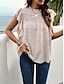 cheap Shirts-Women&#039;s Shirt Blouse Cotton Linen Shirts Floral Stylish Casual Short Sleeve Turtleneck Regular Tops Daily Ruffle Print Black Beige Summer