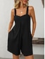 cheap Rompers-Women's Normal Romper Active Solid Color Sleeveless V Neck Pocket Vacation Daily Regular Fit Black Green Summer