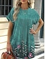 preiswerte Ausgefallene Kleider-Damen Minikleid Casual kleid Sweatkleid Boho-Kleid Stilvoll Brautkleider schlicht Urlaub Täglich Regular Fit Blumen Blatt Kurzarm Rundhalsausschnitt Blau Braun Grün Sommer