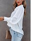 abordables Hauts de Travail pour Femmes-Femmes Chemise Chemisier Couleur Unie Élégant Occasionnel manche longue Col de chemise Hauts Réguliers Quotidien Boutons Noir Blanche bleu marine Bleu Poudré Violet Été Printemps