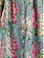billiga Klänningar-Dam Midiklänning Linneinspirerade klänningar Skjortklänning Vardagsklänning Elegant Stylish Ledigt Semester Dagligen Datum Lös passning Blommig Långärmad Rund hals Rubinrött Blå Mörkgrön Grön Vår Höst