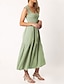 preiswerte Abschlusskleider-Damen Midikleid Abschlusskleid Freizeitkleid A Linie Kleid Sommerkleid Stilvoll Lässig Urlaub Täglich Date Normale Passform Einfach Ärmellos Rundausschnitt Schwarz Weiß Hellgrün Rosa Sommer