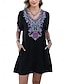 abordables Vestidos boho-día de San Valentín Mujer Normal Mini vestido Vestidos Boho Chic Vestido de una línea Vestido bohemio Bohemia Elegante Clásico Mangas al codo Vacaciones Fiesta Diario Moldeado al Cuerpo Geométrico