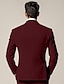 abordables Trajes de boda-De los hombres Boda Trajes Solapa de Pico Negro Burdeos Color sólido Estándar Juego de 3 piezas Recto 2 botones