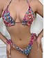 voordelige Bikinisets-Dames Zwemkleding Bikini 2 stuks Brutaal Zwempak Blote rug Slank Vakantie Strand Kleding Geometrisch Halternek Mouwloos Badpakken