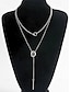 preiswerte Halskette für Damen-mehrreihige Silberkette mit Kreis- und Balkenanhänger, minimalistischer Statement-Schmuck für Frauen, perfekt für Partys, Verabredungen und den Alltag