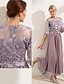 ieftine Lungimea podelei-Rochie tip A-Line Rochie Mamă a Miresei Rochie Formală Elegantă Culoare Strălucitoare  Strălucire Cu Guler Tip Bijuterie Lungime Până la Glezne Chiffon Mânecă Lungă cu Broderie din Dantelă Culoare