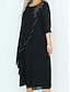 preiswerte Chiffonkleider-Damen Langes Kleid Maxikleid Freizeitkleid Cocktailkleid Kleid für Hochzeitsgäste Chiffonkleid Elegant Stilvoll Arbeit Täglich Verlobung Lässiger Schnitt Einfach Dreiviertelarm Rundhalsausschnitt