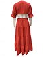 economico Abiti da festa-Per donna Vestito maxi Vestito da festa Abito linea A Elegante Moda Informale Manica svasata Feste Appuntamento Standard Liscio Manica lunga A V Rosso Blu Primavera Autunno Inverno