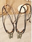 abordables Collier pour femme-Collier en cuir avec pendentif papillon vintage – bijoux en perles réglables de style bohème pour femmes et hommes, parfait pour les tenues décontractées et festives