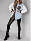 abordables Tops de Trabajo para Mujeres-Mujer Chaqueta casual Transpirable Cómodo Botones Bolsillo Casual Leopardo Vacaciones Calle Ropa Cotidiana Noche Botonadura Simple Regular Cuello Vuelto Ajuste regular Manga Larga Ropa de calle Azul