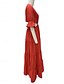 economico Abiti da festa-Per donna Vestito maxi Vestito da festa Abito linea A Elegante Moda Informale Manica svasata Feste Appuntamento Standard Liscio Manica lunga A V Rosso Blu Primavera Autunno Inverno