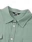 abordables chemises en lin pour hommes-Homme Chemise Chemise Lin Chemisette Chemise d&#039;été Chemise de plage Couleur unie Vacances Curise Vert Gris Claire Bleu clair Manche Courte Col plissé Printemps été Vêtement Tenue Poche