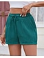ieftine Bermude-Pentru femei chinez Pantaloni Scurți Modă Șic Stradă Scurt Talie Înaltă Simplu Buzunar Curea elastică Confortabil Απαλό Comfortabil Micro-elastic În aer liber Stradă Verde Gri Negru Alb Roz Vară Fit