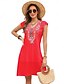 baratos Vestidos Estilo Boho-Dia dos Namorados Mulheres Normal Minivestido Vestidos Boho Chic Vestido A Line Vestido Boho Boêmia à moda Clássico Concha Ombro frio Férias Festa Diário Forma Assenta Geométrica Tecido Sem Manga