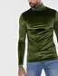 abordables t-shirts de base-Homme T-shirt T-shirt en velours Chemise à Manches Longues manche longue Col roulé Printemps &amp; Automne Uni Mode Designer Basique Velours Vacances Rue Sortir Noir Rouge Vert T-shirt haut de gamme pour