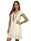 baratos Vestidos Estilo Boho-Dia dos Namorados Mulheres Normal Minivestido Vestidos Boho Chic Vestido A Line Vestido Boho Boêmia à moda Clássico Concha Ombro frio Férias Festa Diário Forma Assenta Geométrica Tecido Sem Manga