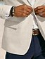tanie Linen Blazer-Męskie Marynarka Lniana marynarka Kołnierz z wycięciem Moda Codzienny Solidne kolory Blazer Brudny błękit Jasnoszary Ciemnoniebieski Dopasowana Jednorzędowa, jeden guzik