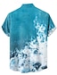 billiga Skjortor med tryck för män-Herr Kokosnötsträd Hav Hawaii skjorta Aloha skjorta Kortärmad Hawaiisk Strandstil Semester Strand Sommar Vår Nedvikt Knappen uppåt Blå 1# Blå