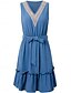 preiswerte Einfaches Kleid-Damen Mini Kleid A-Linie Kleid Sommerkleid Einfarbig Off-Shoulder Kleid Basic Lässig Urlaub Täglich Reguläre Passform Grafik Ärmellos V-Ausschnitt Schwarz Blau Grün Sommer