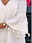 abordables Vestidos de encaje blanco-Mujer Mini vestido Vestido blanco Casual manga acampanada Vacaciones Diario Holgado Manga 3/4 Escote en Pico Blanco Verde Claro Verano