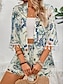 preiswerte Blazer &amp; Anzüge-Damen Anzüge Atmungsaktiv Komfortabel Quaste Bedruckt Brautkleider schlicht Blumen Urlaub Strasse Freizeitskleidung Ausgehen Öffnung vorne Standard ohne Kragen Regular Fit 3/4 Ärmel Oberbekleidung