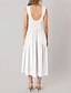 preiswerte Abschlusskleider-Damen Midikleid Abschlusskleid Freizeitkleid A Linie Kleid Sommerkleid Stilvoll Lässig Urlaub Täglich Date Normale Passform Einfach Ärmellos Rundausschnitt Schwarz Weiß Hellgrün Rosa Sommer