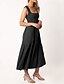 preiswerte Abschlusskleider-Damen Midikleid Abschlusskleid Freizeitkleid A Linie Kleid Sommerkleid Stilvoll Lässig Urlaub Täglich Date Normale Passform Einfach Ärmellos Rundausschnitt Schwarz Weiß Hellgrün Rosa Sommer