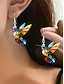 ieftine Cercel de damă-cercei cu pasăre colibri colorați – design ușor cu vitralii pentru femei, perfecți pentru ocazii casual, artistice și ținute de vacanță